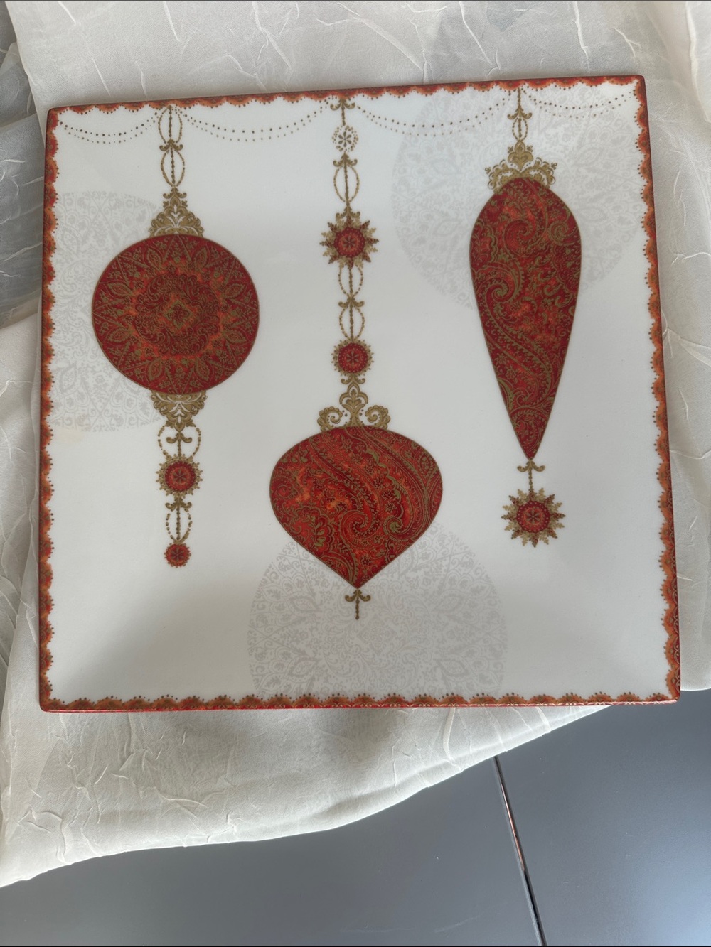 222 Fifth Constantine Red Square Salad Plate